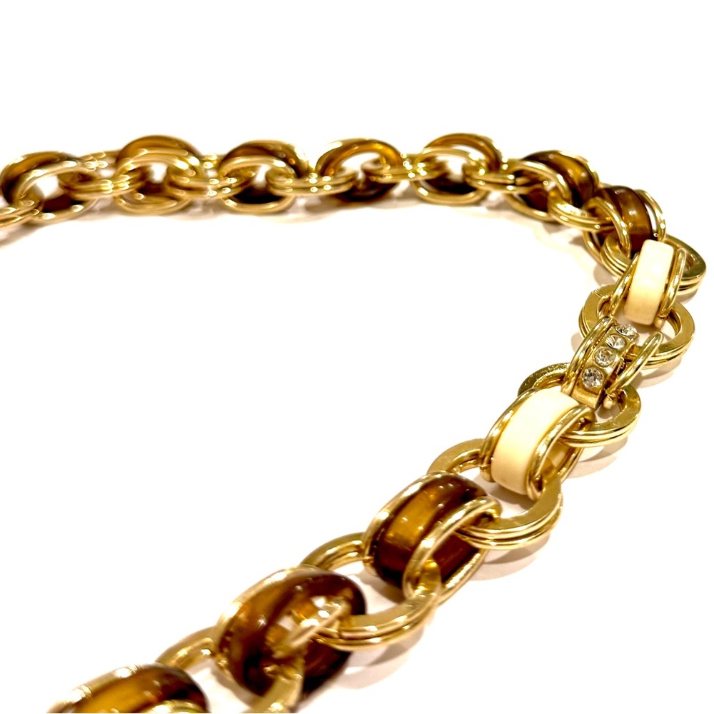 Talbots Gold and Tortoise Link Necklace - Picture 9 of 14